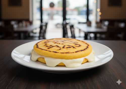 Comida Colombiana Arepa Con Queso