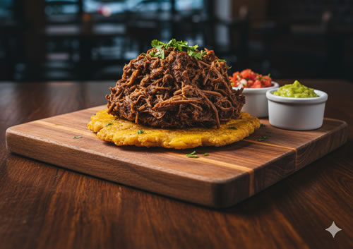 Comida Colombiana Patacon Con Carne